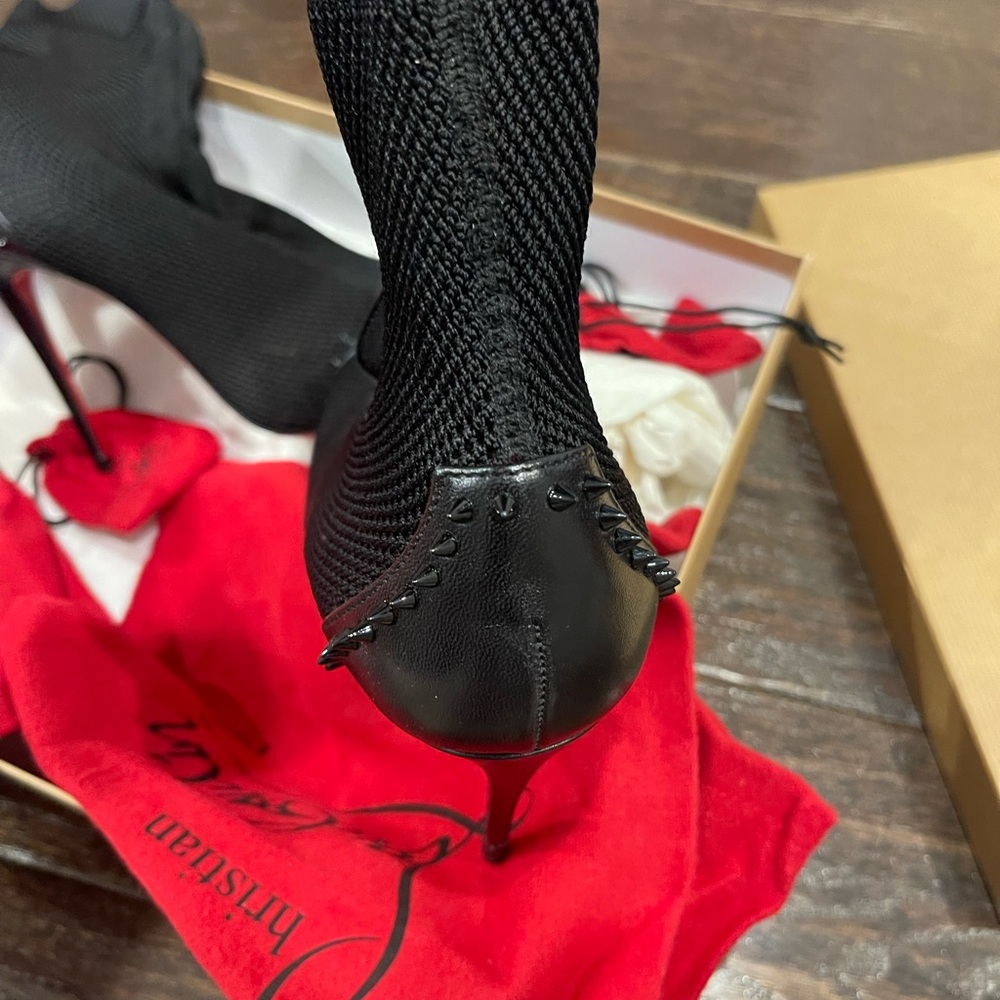 Christian Louboutin studded sock ankle bootie - Picture 4 of 12